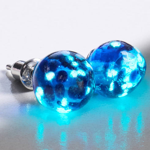Topas-Flamme | 925er Sterlingsilber | Glühwürmchen-Glas-Ohrstecker
